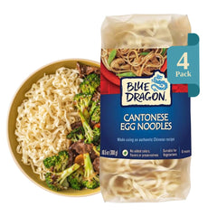 Blue Dragon packaging shows noodle nests for quick meal prep.