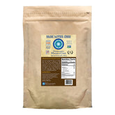 Blue Lotus Chai tin close-up shows authentic spice blend for rich flavor.