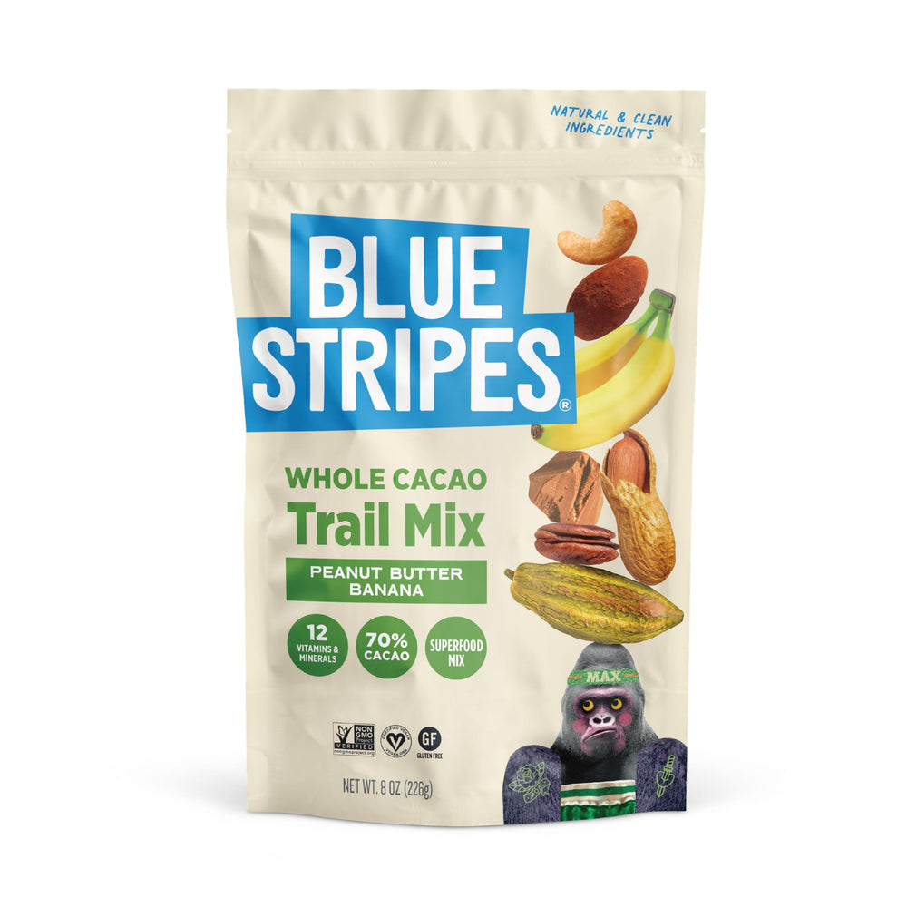 Blue Stripes Trail Mix bag on the go for energy.