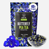 Blue Tea Butterfly Pea Flower Tea pack in zipper pouch shows farm-fresh packaging