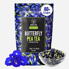 Blue Tea Butterfly Pea Flower Tea pack in zipper pouch shows farm-fresh packaging