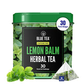 BLUE TEA Lemon Balm Tea cup with steam for a calming moment