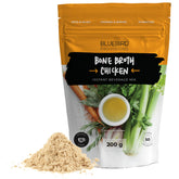 BLUEBIRD PROVISIONS chicken bone broth powder bottle showing product and label.