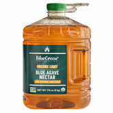 BLUE GREEN ORGANICS LIGHT agave syrup bottle pouring into coffee for smooth, natural sweetness.