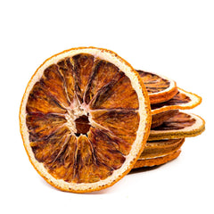 BlueHenry blood orange wheel on a glass adds a colorful garnish.