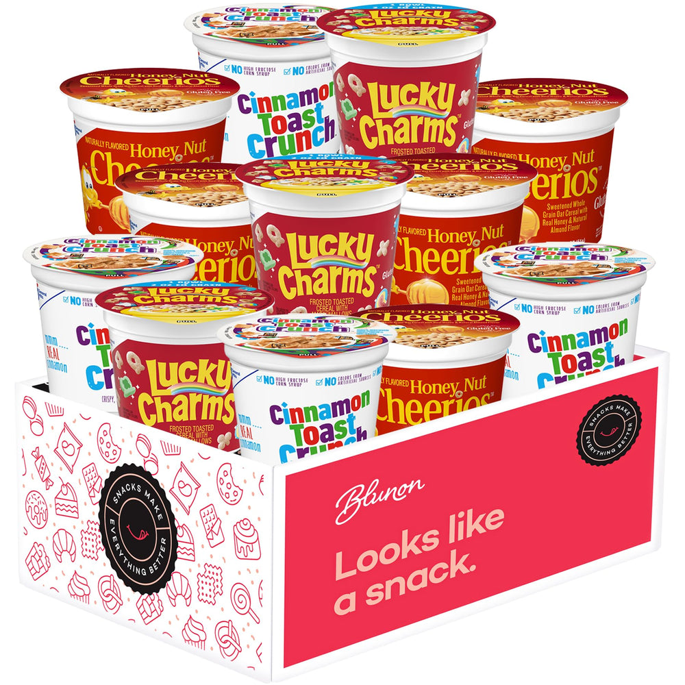 Blunon Honey Nut Cheerios cups, single-serve, perfect for on-the-go mornings.