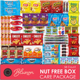 Blunon peanut-free snacks variety pack box showcases safe, allergy-friendly treats for families.