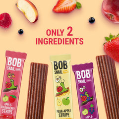 Bob Snail Apple-Pear fruit leathers ideal for kids' lunchboxes.