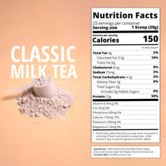 Prepared Boba Tea Protein Classic Milk Tea shows real ingredients and flavor