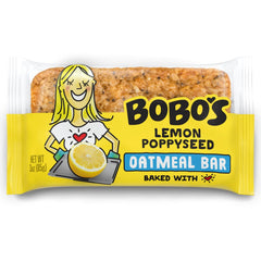Bobo's Lemon Poppyseed Oat Bar 12-pack for on-the-go snacking
