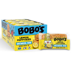 Bobo's Lemon Poppyseed Oat Bar packaging with gluten-free certification