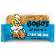 Bobo's Original Oat Bars 12-pack on pantry shelf for easy access