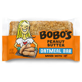 Bobos Peanut Butter Oat Bar pack shot showing a convenient pantry snack