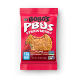 Bobos Strawberry PB&J oat bar packaging showcases a gluten-free, ready-to-take snack.