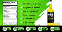 Close-up of Bob's Pickle Potion #9 dill juice label showing dill and cucumber flavors.