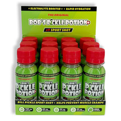 Bob's Pickle Potion Plus 9 sport shot with four electrolytes for steady performance.