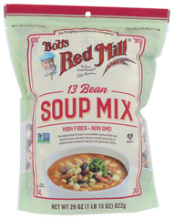 Hearty cooked soup in a bowl using Bob's Red Mill mix, ready to enjoy