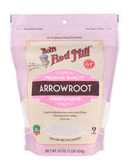 Bob's Red Mill Arrowroot Flour 16oz bottle with silky powder for gluten-free baking