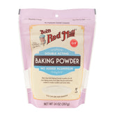 Bob's Red Mill baking powder canister shows reliable rise for cakes.