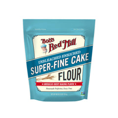 Bob's Red Mill Cake Flour bottle shown for light, tender baking results.