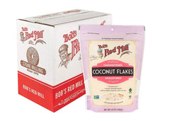 Bob's Red Mill unsweetened coconut flakes in resealable bag ready for everyday topping