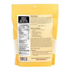 Pouring Bob's Red Mill garbanzo bean flour to show fine texture.