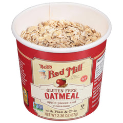 Bob's Red Mill GF Oatmeal Cup Apple Cinnamon oats close-up for fiber