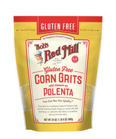 Bob's Red Mill gluten-free corn grits polenta packaging ready for quick meals