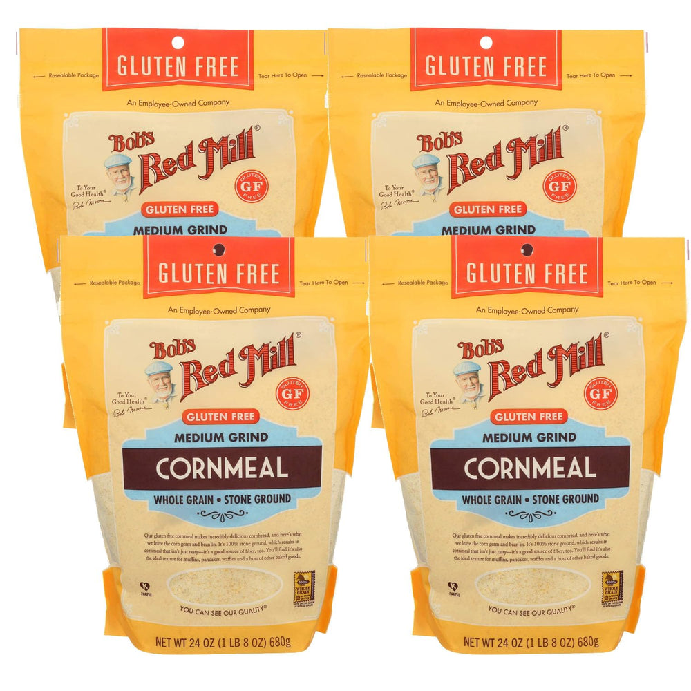 Bob's Red Mill gluten-free cornmeal bag close-up for gluten-free baking