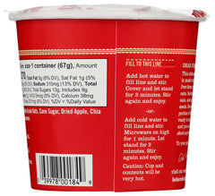 Bob's Red Mill gluten free oatmeal cup Apple Cinnamon ready to mix for quick mornings