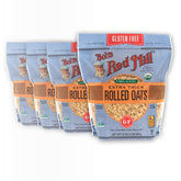Bob's Red Mill gluten-free oats pack of four bags for easy gluten-free breakfasts.