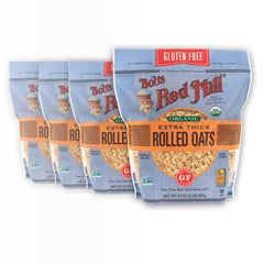 Bob's Red Mill gluten-free oats pack of four bags for easy gluten-free breakfasts.