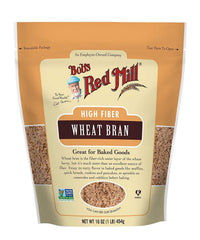 Bob's Red Mill High Fiber Wheat Bran pack of three bags, ideal for fiber-rich breakfasts and baking.
