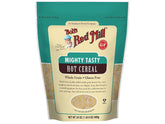 Bob's Red Mill Mighty Tasty Hot Cereal packaging shows gluten-free breakfast option.