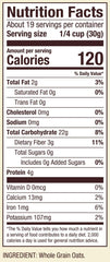 Close-up of Bob's Red Mill oat flour label showing whole grain benefits