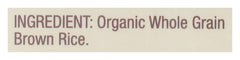 Close-up of dry Bob's Red Mill Organic Brown Rice Hot Cereal ingredients.