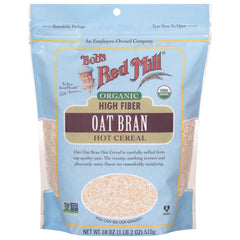 Bob's Red Mill Organic Oat Bran bowl of porridge with creamy texture.