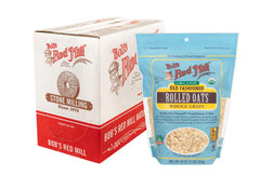Bob's Red Mill Organic Old Fashioned Rolled Oats in a four-pack, wholesome breakfast staple.