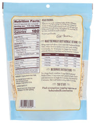 Close-up of the Organic label on Bob's Red Mill oats, highlighting organic certification and Non-GMO status
