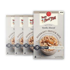 Bob's Red Mill Overnight Protein Oats box packaging, a protein-packed breakfast option