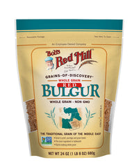 Bob's Red Mill Red Bulgur Wheat parboiled and dried texture and fiber boost