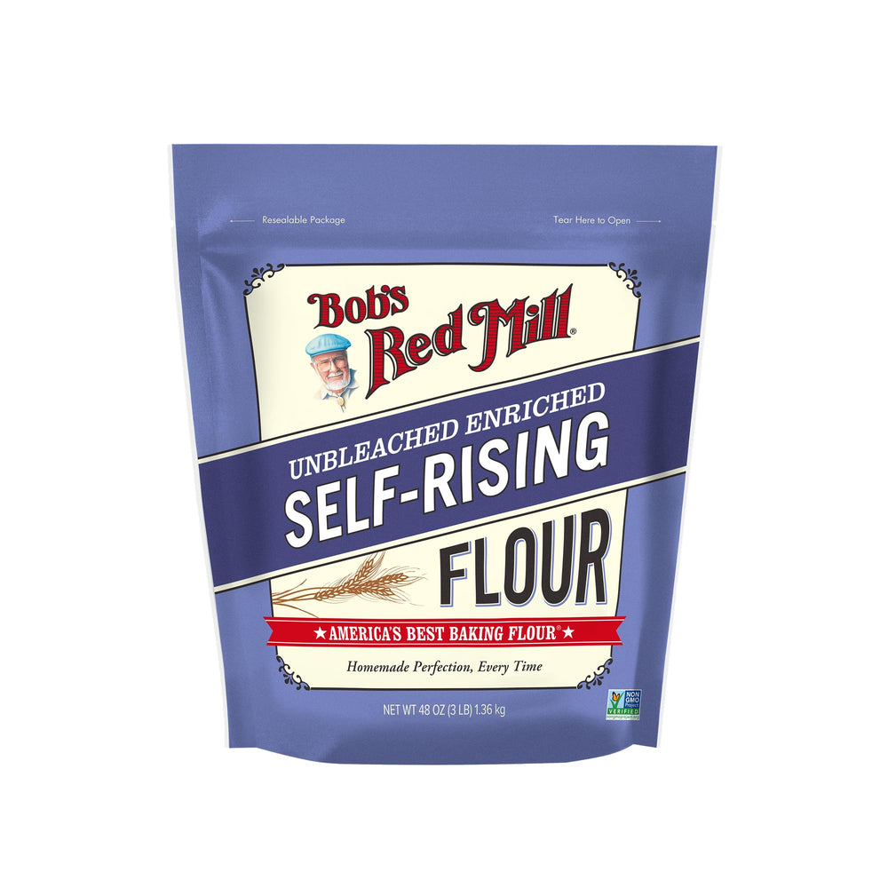Bob's Red Mill Self-Rising Flour 3 lb bag for easy, fluffy bakes.