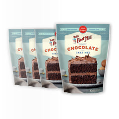 Bob's Red Mill Signature Chocolate Cake Mix packaging shows convenient non-GMO packaging.