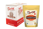 Bob's Red Mill sorghum flour bag shows 100% whole grain for gluten-free baking