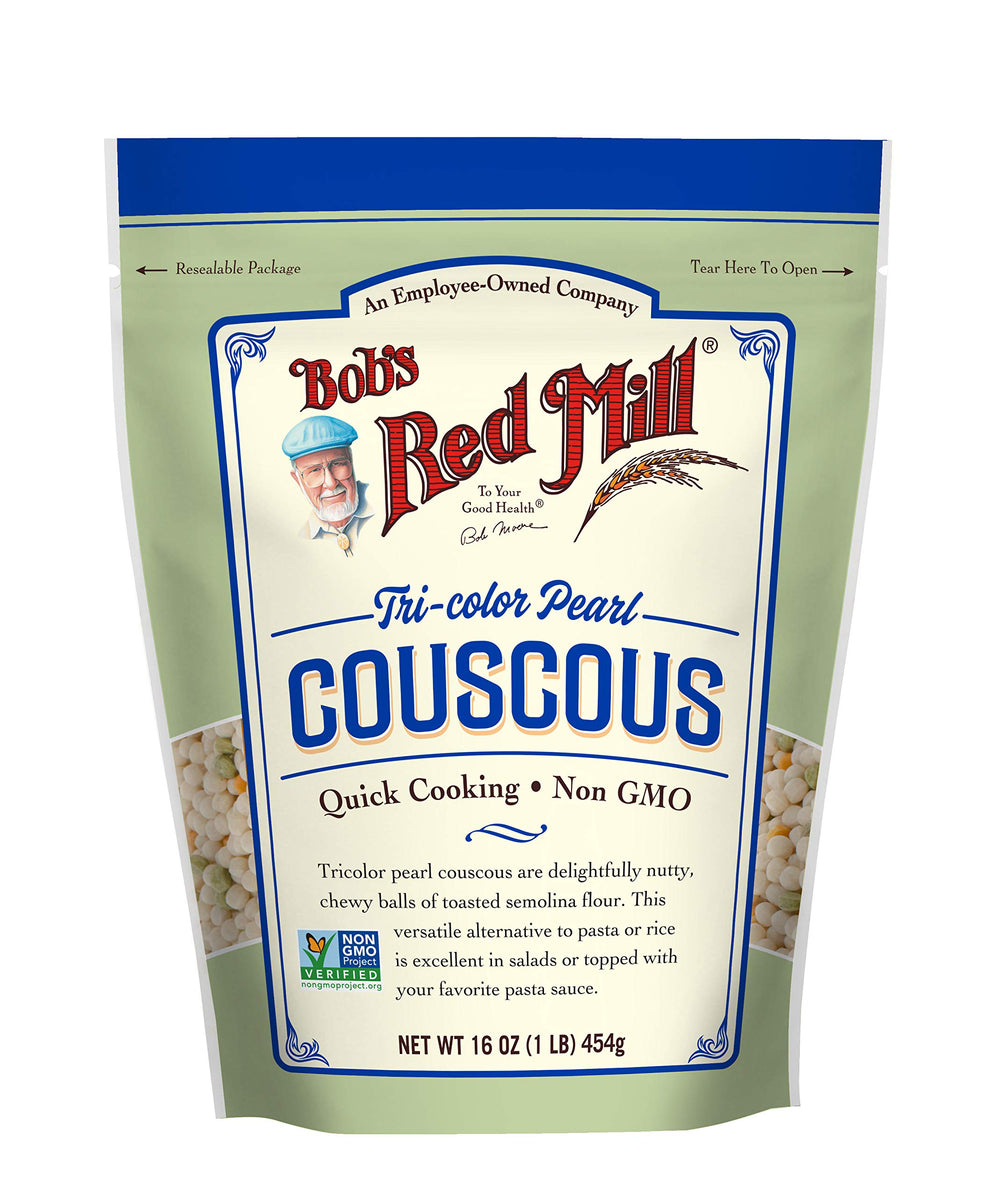 Bob's Red Mill tri-color pearl couscous raw pearls ready to cook