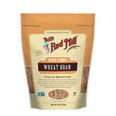 bob's red mill unprocessed miller's wheat bran bag, 8 oz, ready for baking and fiber.