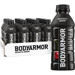 BODYARMOR Blackout Berry bottle ready for athletic hydration during workouts