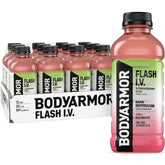 BODYARMOR Flash IV strawberry kiwi bottle for natural hydration after workouts.