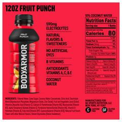 BODYARMOR Fruit Punch bottle being poured highlights quick, easy hydration during workouts