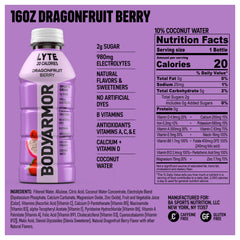 BODYARMOR LYTE Dragonfruit Berry bottle side view highlighting low calories